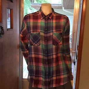 Vintage boyfriend XL thin plaid shirt